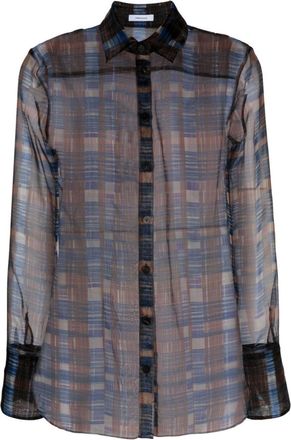Ferragamo Long-Sleeved Organza Shirt - Womens - Polyester