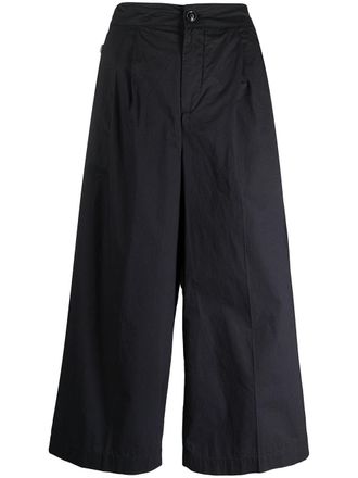 Woolrich cropped wide-leg trousers - women - Cotton - S - Black