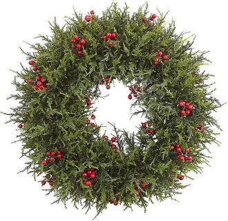 Nearly Natural 20In. Cedar Berry Wreath