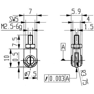 K&auml;fer Conector De Medida De Acero, Modelo : Rodillo, 7,5 Mm De &Oslash;