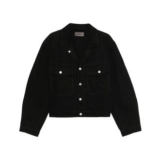 Christophe Lemaire Leather Jackets, male, Black, Size: 2XL Trucker Jacket