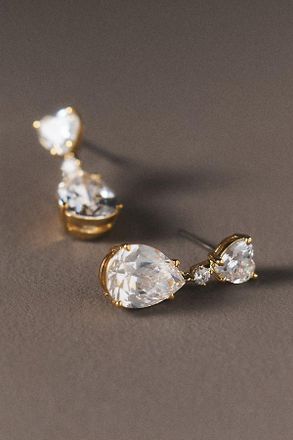 Nadri Cora Heart and Pear Stone Drop Earrings