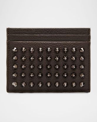 Christian Louboutin Mens Kios Spiked Leather Card Case