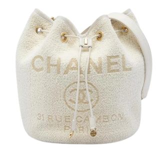 Chanel Pre-owned Vintage Bucket Bag - Dames - Pre-owned - Wit - Maat: ONE Size Leer