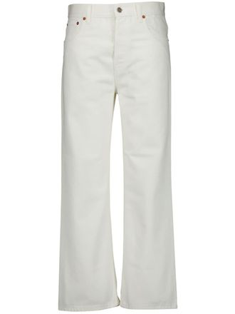 Gucci logo-patch straight jeans - White