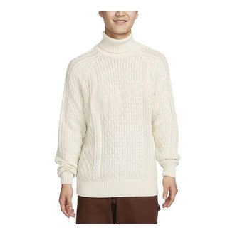 Nike Cable Knit Turtleneck Sweaters Beige FB7771-072