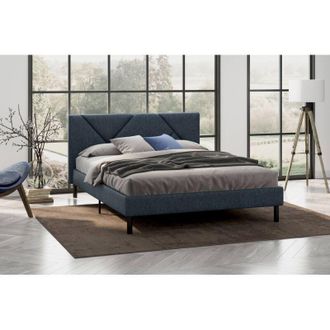 Dmora Cama Doble Calitri, Somier Para Dormitorio, Ropa De Cama Por Habitaci&oacute;n, Soporte De Colch&oacute;n, Apto Para Colch&oacute;n De 140 X 190 Cm, Color Azul