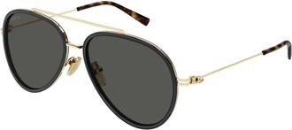 Gucci Gg 1981S Aviator Zonnebril - Heren - Zonnebrillen - Grijs - 56 MM - Nylon - Accessoires