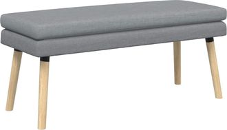 vidaXL Banco De Doble Capa Gris Claro 110 X 40 X 47 Cm Tela Vidaxl