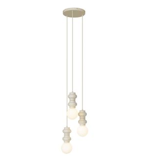 QAZQA Qazqa Retro/vintage L&aacute;mpara Colgante Retro Beige Con Cristal Esmerilado De 3 Luces - Fedde Vidrio Alargada Adecuado Para Led Max. 3 X 8 Watt