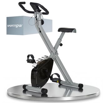 Mauro Ferretti Cyclette Pieghevole Magnetica A 8 Livelli Con Display Lcd, Rotelle E Sellino Regolabile, Grigio E Nero