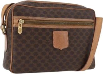 Celine Pre-owned Vintage Macadam Canvas Schoudertas - Dames - Vintage Schoudertas - Bruin - ONE Size - Leer - Vintage