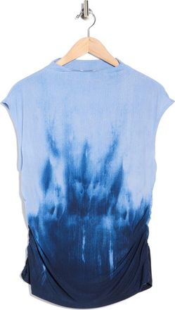 DKNY Tie Dye Ruched Sleeveless Top in Hudson Blue at Nordstrom Rack, Size X-Large