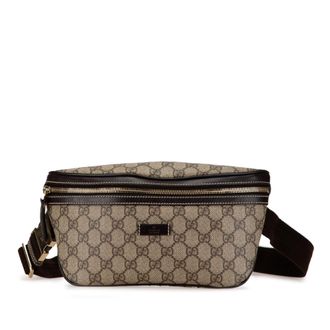 Gucci Pre-owned Womens Gg Supreme Belt Bag - Grey Textile - One Size