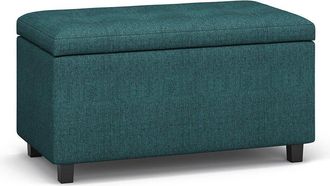 Simpli Home Cosmopolitan 34In Contemporary Rectangle Storage Ottoman