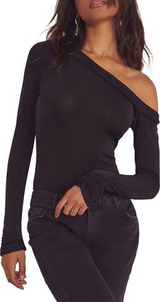 Free People Thats Hot One-Shoulder Bodysuit in Black at Nordstrom, Size Small