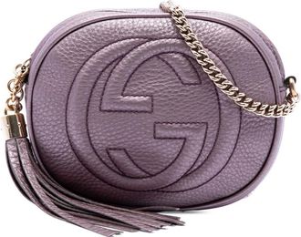Gucci Pre-owned Gucci Mini Metallic Pebbled Calfskin Soho Chain Crossbody Ladies SHI90JSNL6ZSILBD