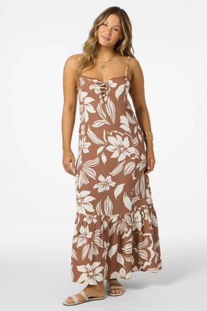 O'Neill Tasmin Floral Midi Dress In Carob Brown