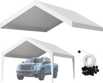 OEM Toldo De Repuesto Para Cochera De 6,09 X 3,65 M, Carpa De Garaje Para Coche Tela De Polietileno Resistente A Los Rayos Uv, Para Cubrir Veh&iacute;culos, Maqu