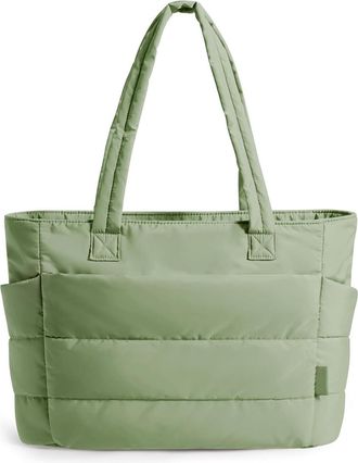 Generic Puffer Tote Bag for Women with Compartments Lightweight Puffy Handbag Large Laptop Purse for Work Travel Gym