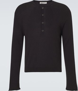 Our Legacy Fine Henley ribbed-knit cotton sweater