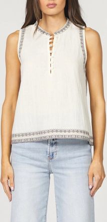 Dear John Denim Raja Novelty Sleeveless Top In Ivory