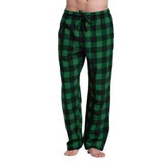 Generic Mens Pyjama Bottoms Checked Pants Cotton Plaid Pyjamas Long Thermal Sleep Nightwear Trousers Mens Bottoms Nightwear and Cosy Loungewear Pants Ultra So