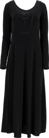 Max Mara Leisure geplooide jersey maxi-jurk in zwarte viscose