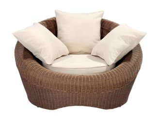 VENTE-UNIQUE.COM Sill&oacute;n de jard&iacute;n resina marr&oacute;n