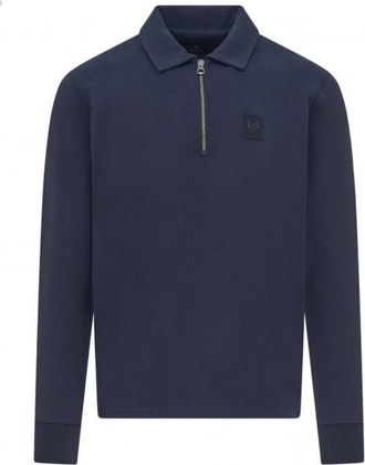 Belstaff Curator Collared Sweatshirt in Navy