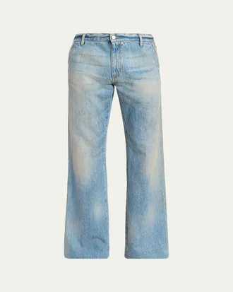 Amiri Mens Faded Denim Bootcut Jeans