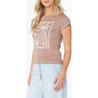 Roxy Palms Post 90s Cotton Graphic T-Shirt in Ginger Snap at Nordstrom, Size X-Large