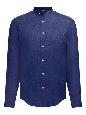 Boggi Milano linen shirt - men - Linen/Flax - L - Blue