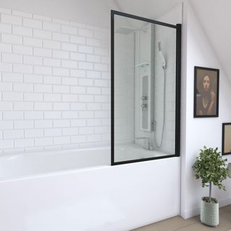 Aurlane Aurlane - Mampara De Ba&ntilde;o Abatible 75x130cm - Negro Mate - Dark Contouring Screen