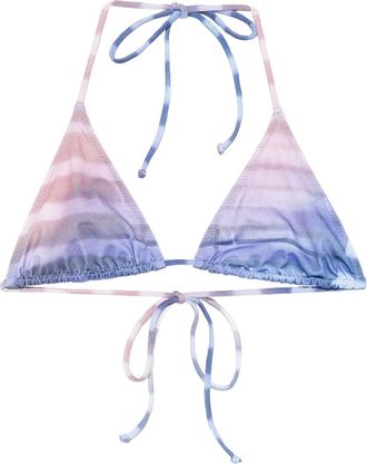 Jean Paul Gaultier Top bikini con fantasia tie-dye - Blu