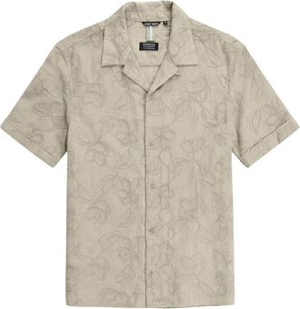 Antony Morato Short Sleeve Shirts - Heren - Korte mouwen Overhemden - Beige - XL - Overhemden
