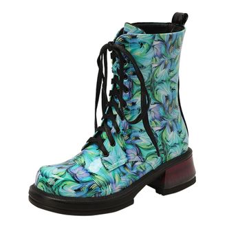 Generic Boots Womens Boots Womens Ankle Boots Autumn and Winter Fashionable Camouflage Cool Sexy Foreign Trade Large Comfortable Round Toe Square Heel Baby Wi