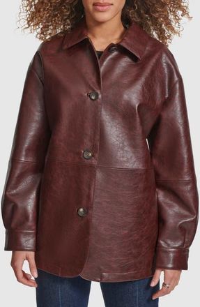 Levi's Oversize Faux Leather Relaxed Jacket in Oxblood at Nordstrom, Size X-Small
