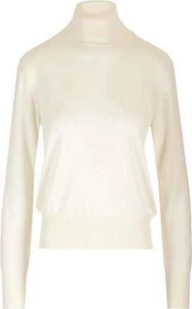 Forte_Forte Superfijne Merino Turtleneck - Dames - Coltruien - Wit - M - Wol - Truien & Vesten