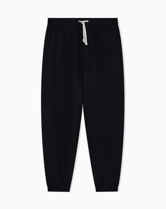 A|X Armani Exchange Mens Cross Gender, Cuffed Leg Back Logo Patch Sweatpants, Black, XL