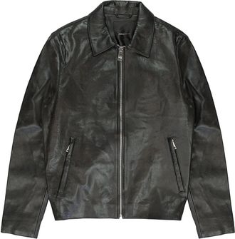 Purple Giacca Black in pelle con zip - Nero