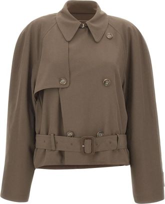 Maison Margiela Oversized wollenmix jas - Dames - Zomerjassen - Bruin - XS - Wol - Jassen