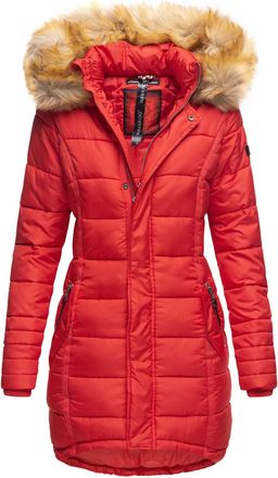 Navahoo Dames Winterjas Papaya - Getailleerd, Warm & Met Afneembare Bontkraag
