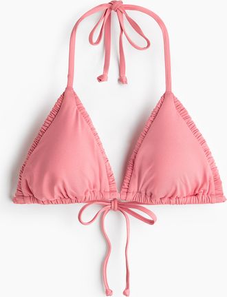 H&M Wattiertes Triangel-Bikinitop - Pink