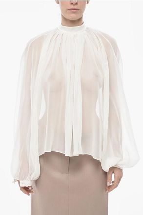 Duran Lantink Silk Chiffon Blouse With Balloon Sleeves size 40