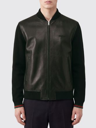 Gucci Bomber in nappa di agnello e maglia di lana e cotone