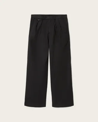 AllSaints Main: 55% Cotton, 45% Lyocell Conway Wide Leg Pleated Trousers, Size: 28