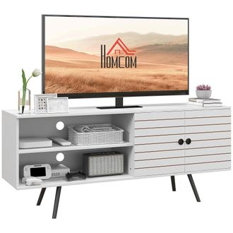 HOMCOM Mueble de tv 145x38x65 cm blanco