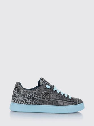 Philipp Plein Sneakers basse in pelle con stampa cocco e logo Hexagon