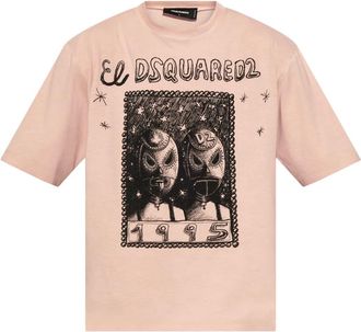 Dsquared2 T-shirt con stampa grafica - Rosa